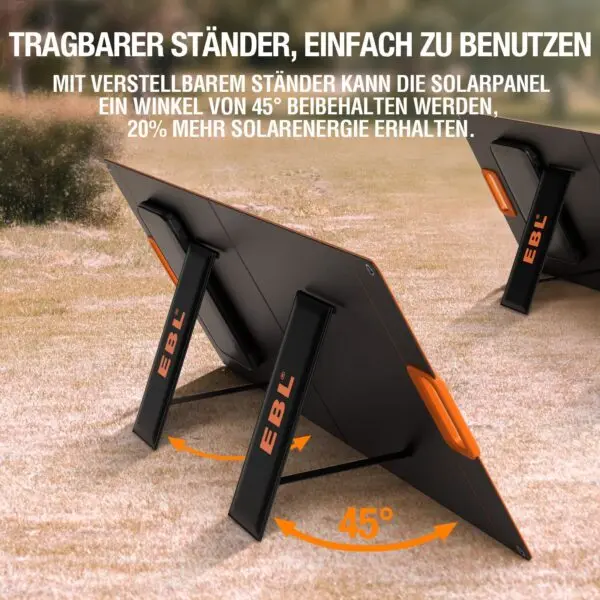 Solarpanel 100W faltbar – EBL Solarmodul monokristallin für Powerstation, tragbar