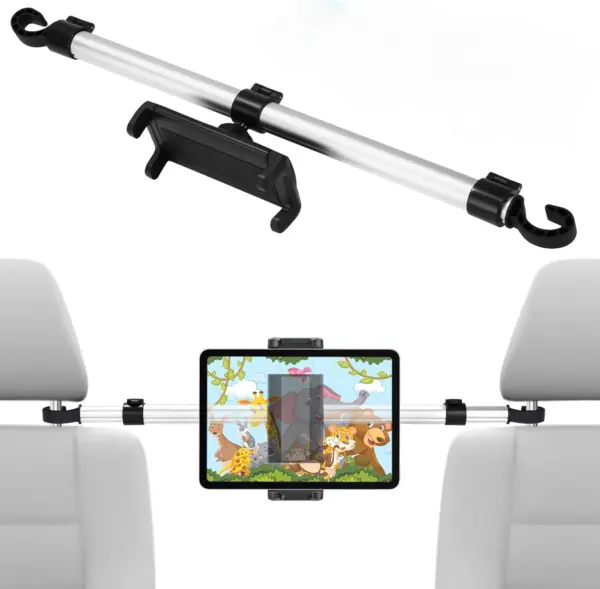 Tablet Halterung Auto Kopfstütze – verstellbar 50–73 cm, 360° drehbar, für 4–12,6 Zoll Smartphone & Tablet, Rücksitz Handyhalterung für Kinder