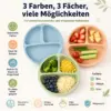 3er-Set Silikon-Teller mit Saugnapf – praktische Kinderteller für entspannte Mahlzeiten