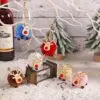 12er Set Weihnachtsanhänger Rentier – bunte Christbaumanhänger Deko aus Plüsch & Holz