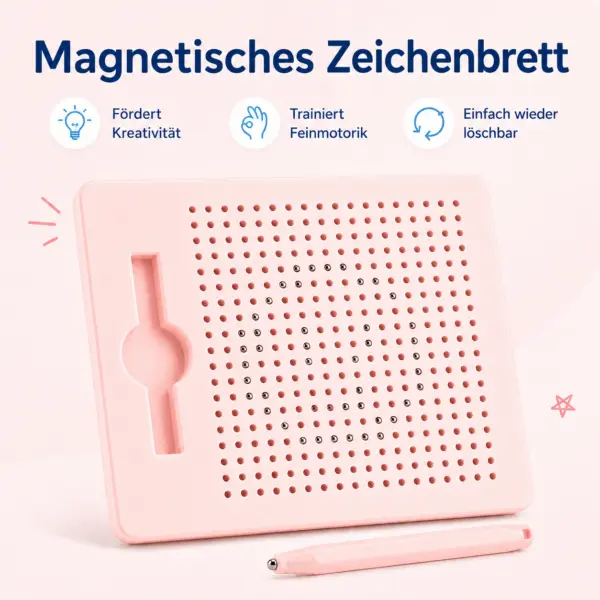 Magnetische Zeichentafel für Kinder mit Stahlkugeln & Magnetstift – Lernspielzeug zum Schreiben, Malen und Üben