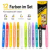 12 Acrylstifte Set – Acrylmarker 1 mm in 12 Farben, wasserbasierte Paint Marker für Steine, Holz, Papier, Karton & Bastelprojekte