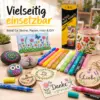 Acrylstifte Set 12 Farben – Acrylmarker 1 mm, wasserbasierte Paint Marker für Steine, Holz, Papier, Karton & Bastelprojekte