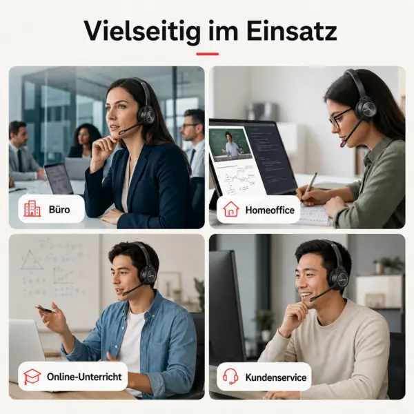 Bluetooth Headset mit Ladestation M890BT – kabelloses Business Headset mit Mikrofon, Geräuschreduzierung, bis 20 Std. Gesprächszeit, Bluetooth 5.1 für PC & Smartphone