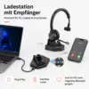 Bluetooth Headset mit Ladestation M890BT – kabelloses Business Headset mit Mikrofon, Geräuschreduzierung, bis 20 Std. Gesprächszeit, Bluetooth 5.1 für PC & Smartphone