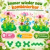 Blumen Steckspiel Kinder 47-teilig – leuchtendes Glow-in-the-Dark Garten Bauset ab 3 Jahren