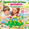 Blumen Steckspiel Kinder 47-teilig – leuchtendes Glow-in-the-Dark Garten Bauset ab 3 Jahren