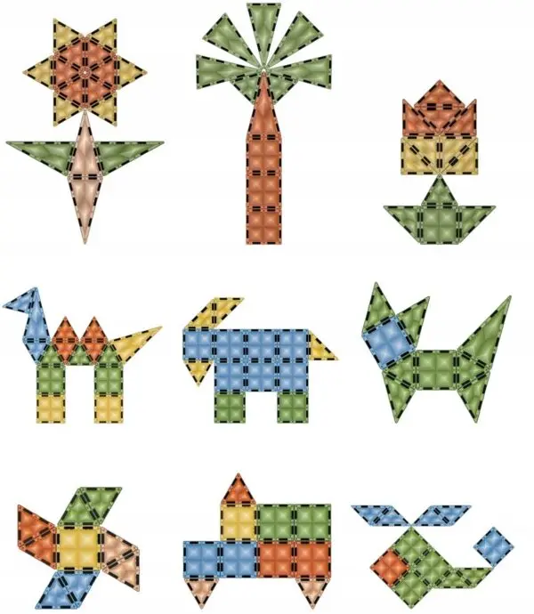 Magnetbausteine Dinosaurier Set – 54 Teile (42 Magnetblöcke + 12 Dino-Figuren) – Magnetisches Konstruktionsspielzeug für Kinder ab 3 Jahren