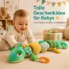 Babyspielzeug Chamäleon ca. 59 cm – Sensorik Plüschtier mit Beißring, Knister- & Geräuschelementen, Greifspielzeug für Babys