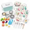 Kinder-Küchenset mit Kochzubehör & Aufbewahrungsbox – umfangreiches Rollenspiel-Set mit Töpfen, Pfanne, Spielgemüse & Kochkleidung