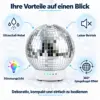 Aroma Diffuser Diskokugel – Luftbefeuchter mit 14 Farben Stimmungslicht, drehbar, für Aromatherapie