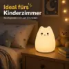 LED Katzenlampe Nachtlicht – süße Kinderlampe mit warmweißem Licht & Farbwechsel