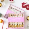 6-teiliges goldenes Weihnachtslöffel-Set – Kaffeelöffel mit Weihnachtsanhängern aus Edelstahl (13,5 cm)