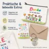 5-teiliges Geschenkset für Lehrer-in & Erzieher-in – Tragetasche 40 × 38 cm, Mäppchen 24 × 18 cm, Karte, Umschlag & Schlüsselanhänger