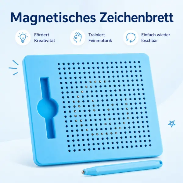 Magnetische Zeichentafel für Kinder mit Stahlkugeln & Magnetstift – Lernspielzeug zum Schreiben, Malen und Üben