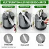 Messerschärfer mit automatischer Winkeleinstellung für Messer mit gerader Klinge, gezackte Messer und Scheren