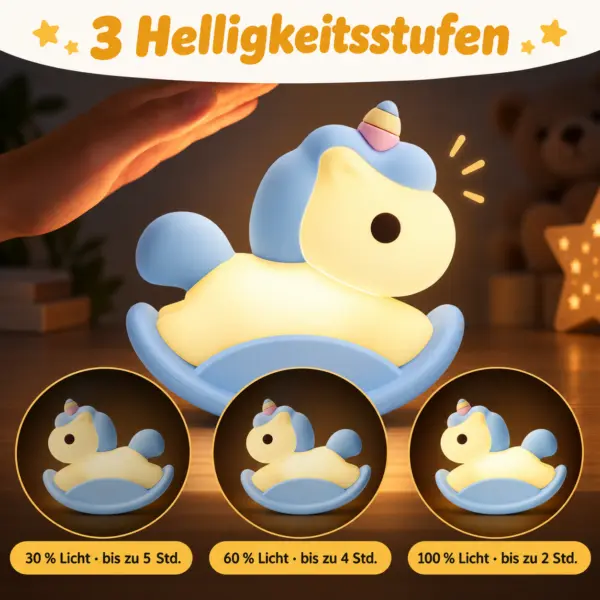 nachtlicht-einhorn-3-helligkeitsstufen Einhorn Nachtlicht für Kinder – sanftes Licht für entspannte Abende