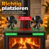 ofenventilator-richtige-position-kaminofen Holzofen Ventilator mit 5 Flügeln – stromlos, leise & energiesparend – automatische Wärmeverteilung für Kamin & Ofen