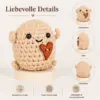 positive Kartoffeln Positive Kartoffel mit Herz – süßes Mini-Geschenk ca. 7,5 cm | Häkel-Figur mit Holzsockel | Mutmacher Geschenk für Kinder, Freunde, Familie