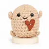 positive Kartoffeln mit Herz Schüler Positive Kartoffel mit Herz – süßes Mini-Geschenk ca. 7,5 cm | Häkel-Figur mit Holzsockel | Mutmacher Geschenk für Kinder, Freunde, Familie