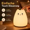 LED Katzenlampe Nachtlicht – süße Kinderlampe mit warmweißem Licht & Farbwechsel