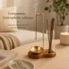 Räucherstäbchenhalter Set mit 30 Räucherstäbchen | Holz & Gold