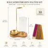 Räucherstäbchenhalter Set mit 30 Räucherstäbchen | Holz & Gold