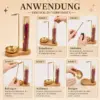 Räucherstäbchenhalter Set mit 30 Räucherstäbchen | Holz & Gold