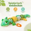 Babyspielzeug Chamäleon ca. 59 cm – Sensorik Plüschtier mit Beißring, Knister- & Geräuschelementen, Greifspielzeug für Babys