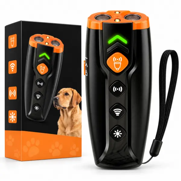 ultraschall-hundetrainer-hundeschreck-hauptbild Ultraschall Hundetrainer mit LED-Licht – 4 Modi, USB-C, 1000 mAh, wiederaufladbar