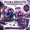 wednesday-pappteller-servietten-party-set 91-teilige Wednesday Addams Party Deko-Set