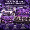 wednesday-tischdecke-wandhintergrund-partydeko 91-teilige Wednesday Addams Party Deko-Set