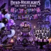 wednesday-tortendeko-cake-topper-ballons-girlande 91-teilige Wednesday Addams Party Deko-Set