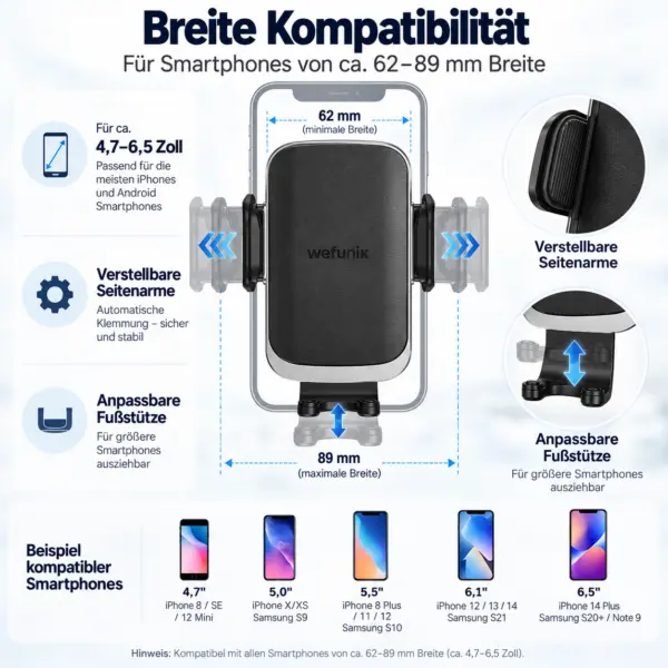 Wefunix 15W Wireless Auto Handyhalterung mit Schnellladefunktion