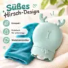 Kompakter Handwärmer mit Plüschhülle – wiederverwendbarer Wärmer im süßen Hirsch-Design