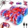 RC Stuntauto mit Gestensteuerung & 2,4-GHz-Fernbedienung – 360° Drift, LED-Lichter, USB-C, Rot/Blau
