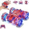 RC Stuntauto mit Gestensteuerung & 2,4-GHz-Fernbedienung – 360° Drift, LED-Lichter, USB-C, Rot/Blau