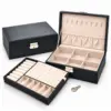 Schmuckbox Hauptfoto Schmuckbox Schwarz mit Schloss – elegante Schmuckaufbewahrung mit 2 Ebenen