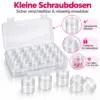 aufbewahrungsbox-mit-nummernaufklebern-1-60 2 Aufbewahrungsboxen mit 60 Schraubdosen & Nummernaufklebern 1–60