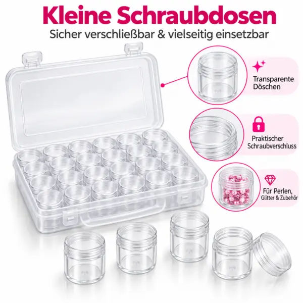 aufbewahrungsbox-mit-nummernaufklebern-1-60 2 Aufbewahrungsboxen mit 60 Schraubdosen & Nummernaufklebern 1–60