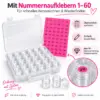 aufbewahrungsboxen-2-boxen-je-30-doeschen Aufbewahrungsboxen mit 60 Schraubdosen & Nummernaufklebern 1–60