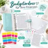 budgetordner-a6-mit-budgetblaettern-umschlaegen A6 Budgetordner Set mit Umschlägen & 30 Etiketten – Budgetplaner für Cash Stuffing & Sparziele