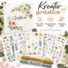 Gästebuch Hochzeit Set mit über 200 Stickern & 2 Metallic-Stiften in Gold und Silber