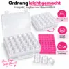 kleine-schraubdosen-transparent-mit-deckel 2 Aufbewahrungsboxen mit 60 Schraubdosen & Nummernaufklebern 1–60
