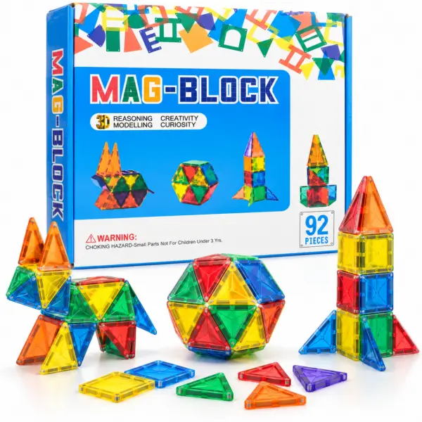 Magnetbausteine 92 Teile – kreatives Magnetspielzeug für Kinder ab 3 Jahren