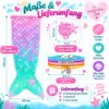 3-teiliges Meerjungfrauen-Set für Kinder – Kuscheldecke mit Armband & Haarspange