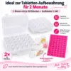 tabletten-aufbewahrung-2-monate-60-doeschen 2 Aufbewahrungsboxen mit 60 Schraubdosen & Nummernaufklebern 1–60