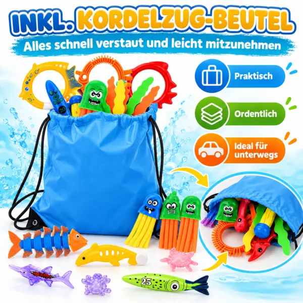 Tauchspielzeug für Kinder – 38-teiliges Set für bunten Unterwasserspaß in Pool & Schwimmbad