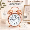 Retro Doppelglocken-Wecker in Rose-Gold – klassisches Design trifft modernen Wohnstil