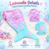 weiche-kuschelige-meerjungfrauen-decke-kinder Meerjungfrauen-Decke für Kinder 160 × 70 cm – weiche Flanell-Kuscheldecke im pastellfarbenen Flossen-Design